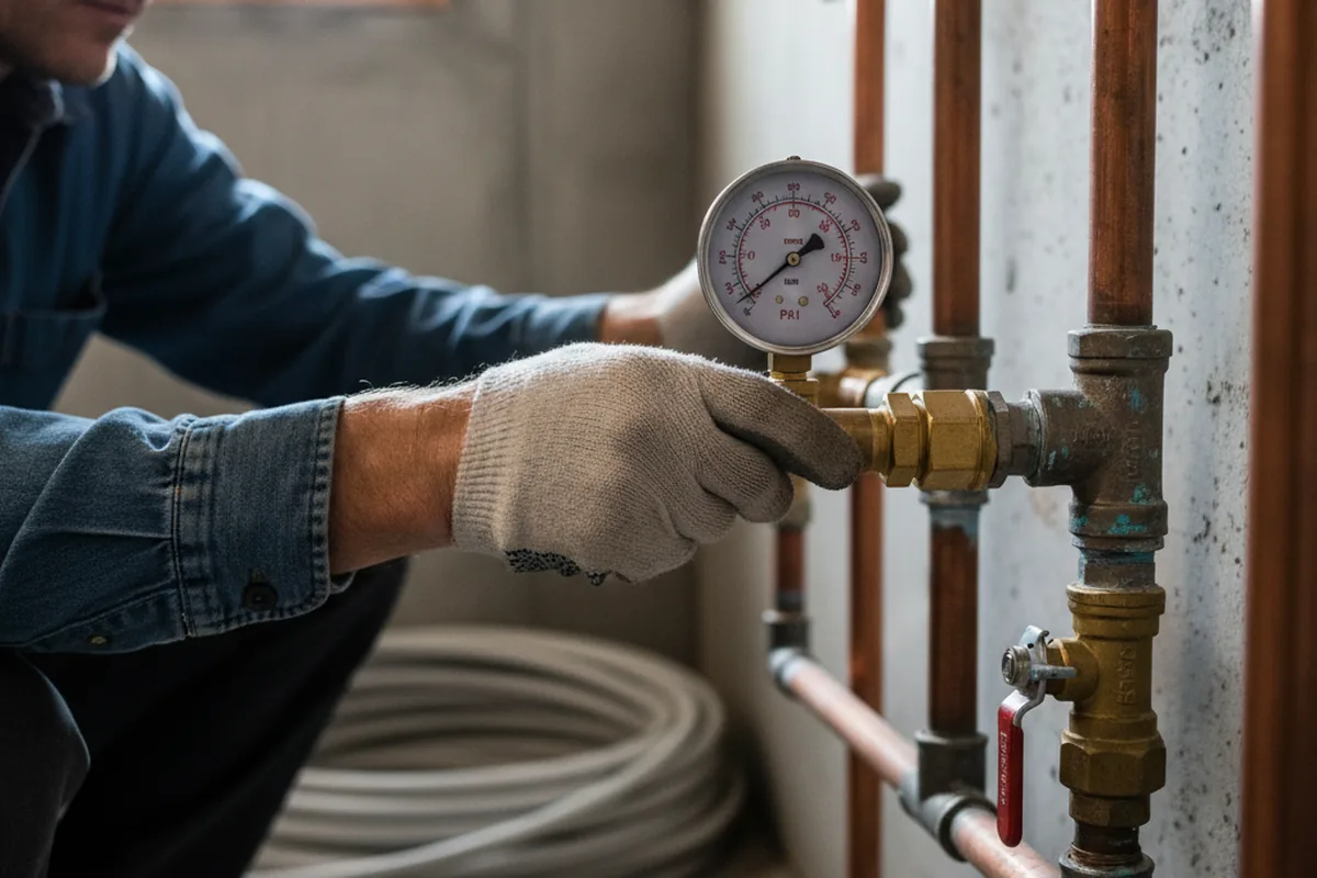 Pressure testing a repaired line during Water Line Repair in Page