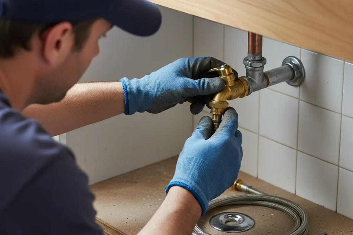 Shutoff valve and fitting work during Burst Pipe Repair in Page